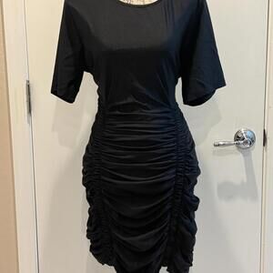 Haute Fox Black Ruched Bodycon Dress - Size 2X